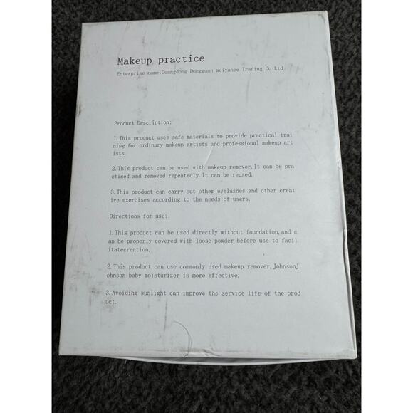 Makeup Practice Face Makeup Mannequin Face w/ Purple Travel Bag - Picture 2 of 6